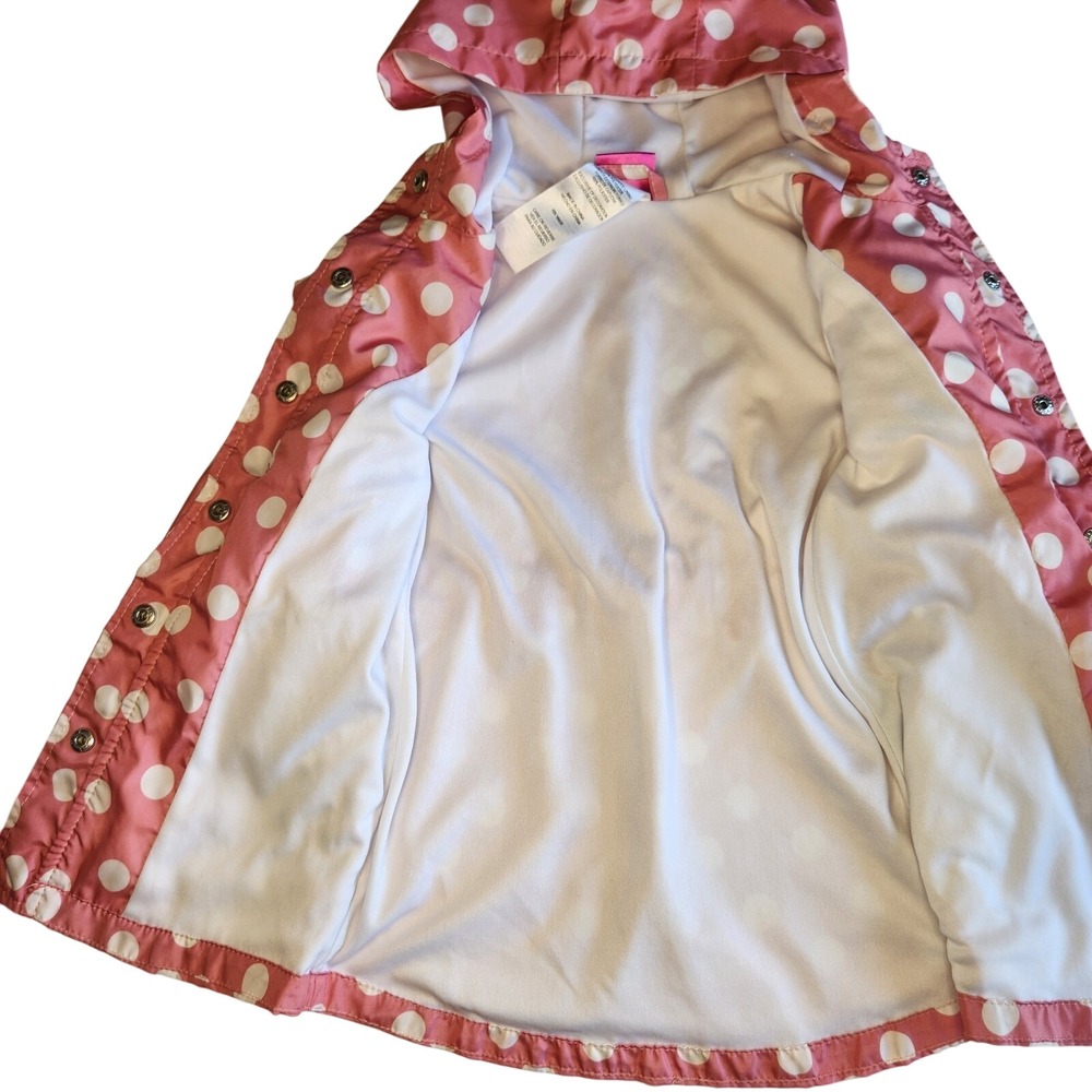 DISNEY Jr. Minnie Mouse Raincoat Toddler Girls 2T Pink White‎ Polka Dot EARS - Picture 6 of 10